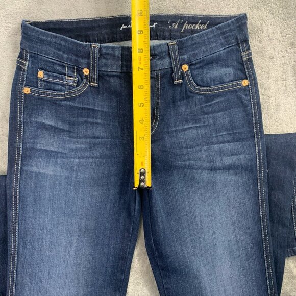 7 for all Mankind "A" Pocket Jeans Womens 26x33”Blue Denim Bootcut Low Rise Y2K - Picture 8 of 14